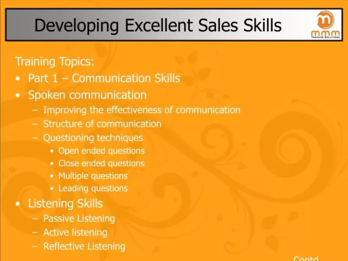 Developing Sales Skills